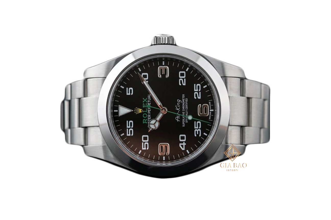 Mặt số Rolex Air-King 116900 với thang phút và cọc 3 6 9