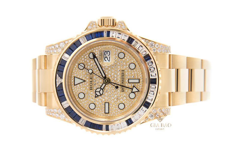 Rolex GMT-Master II 116758SA vàng vàng đính sapphire và kim cương tại Gia Bảo