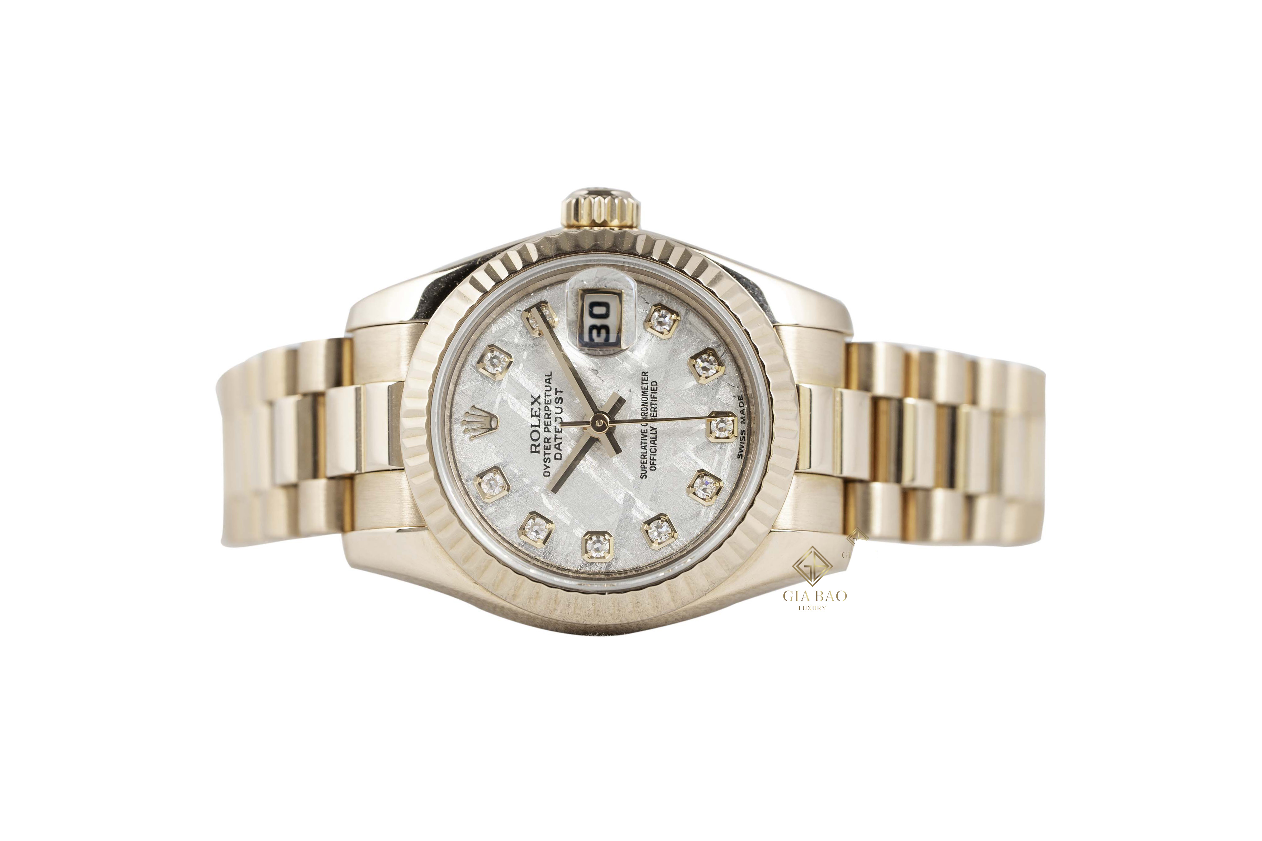 Rolex Lady-Datejust 179175 vàng Everose mặt thiên thạch từ Gia Bảo