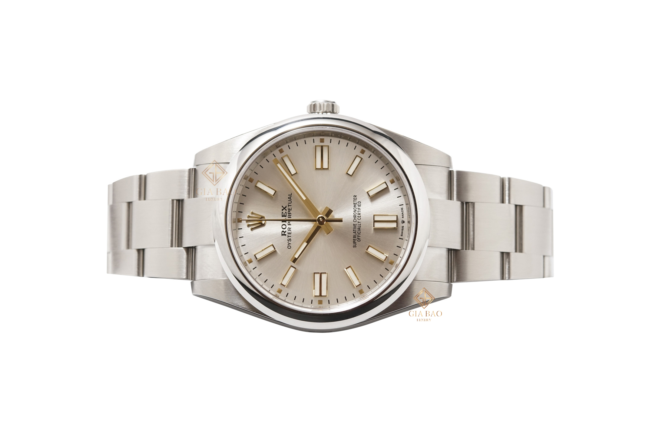 Rolex Oyster Perpetual 41 124300 mặt bạc tại Gia Bảo