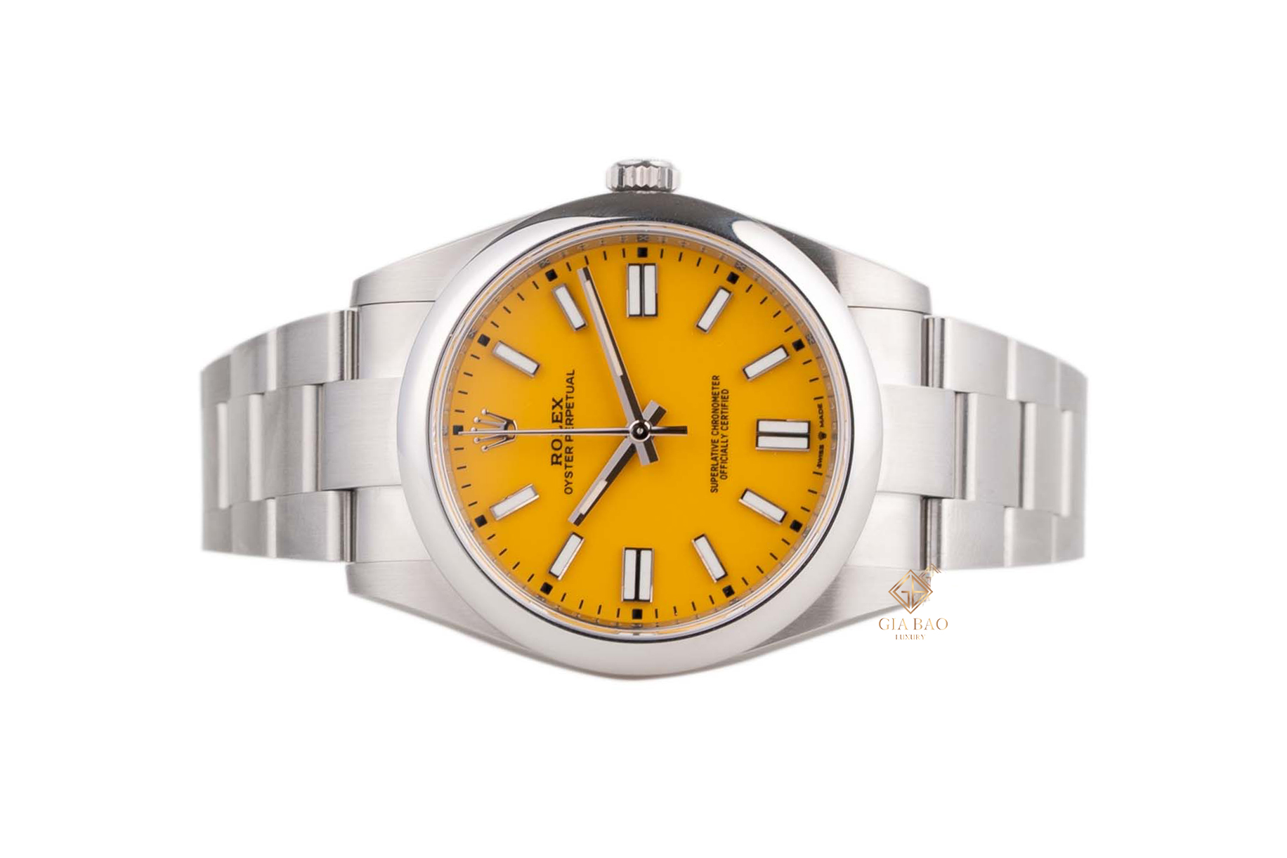 Rolex Oyster Perpetual 41 124300 mặt vàng tại Gia Bảo