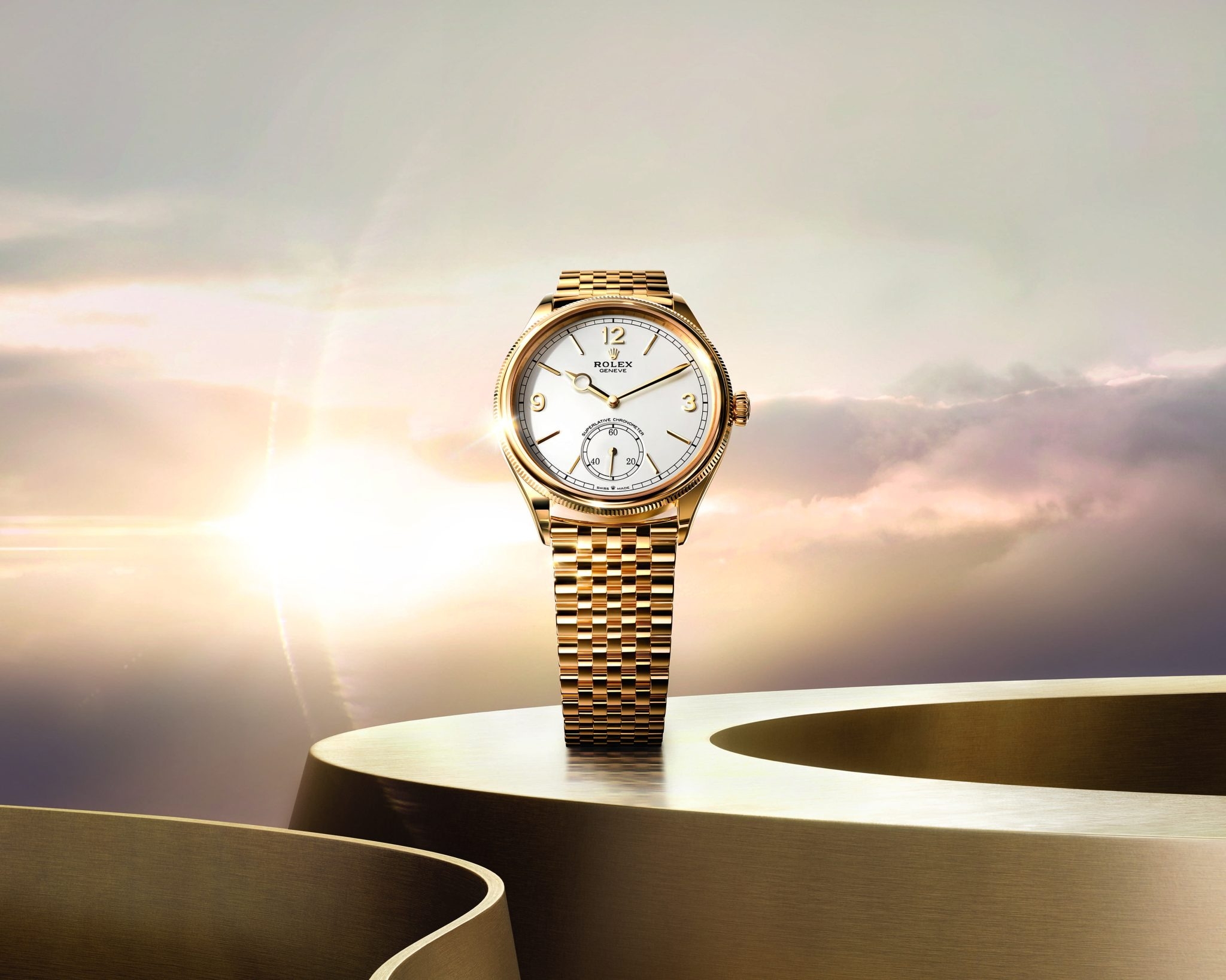 Rolex 1908 vàng vàng với dây Settimo bảy mắt xích