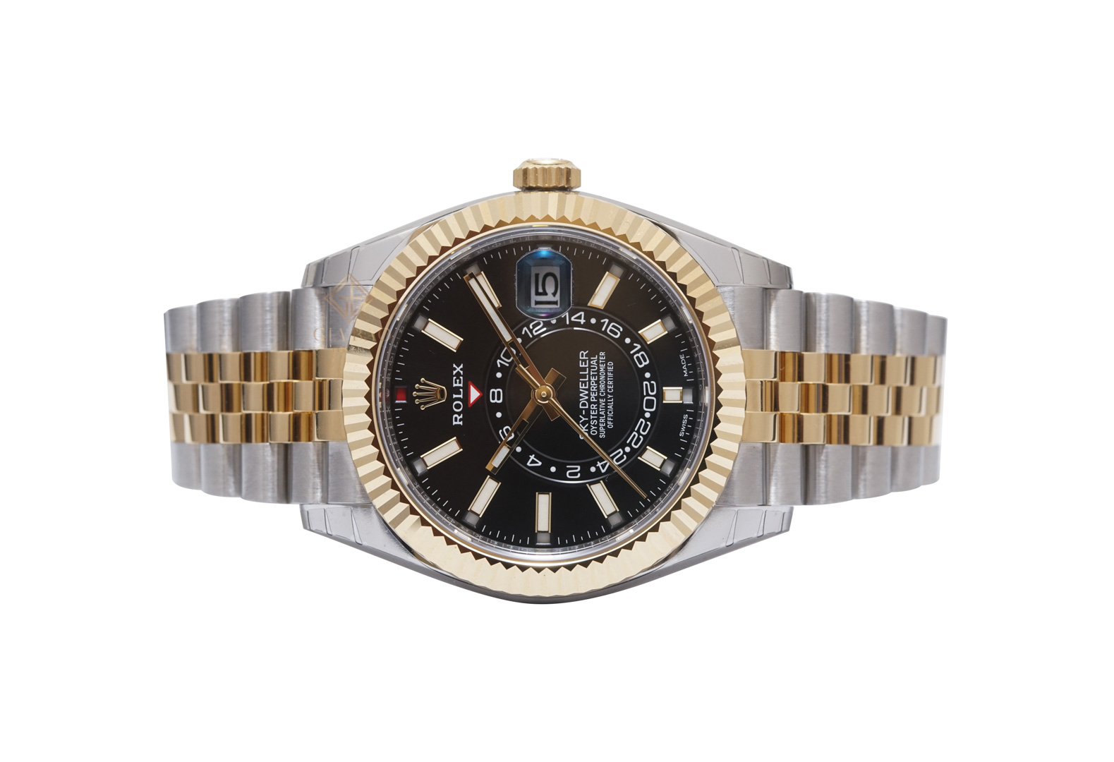 Rolex Sky-Dweller 326933 mặt đen Yellow Rolesor tại Gia Bảo