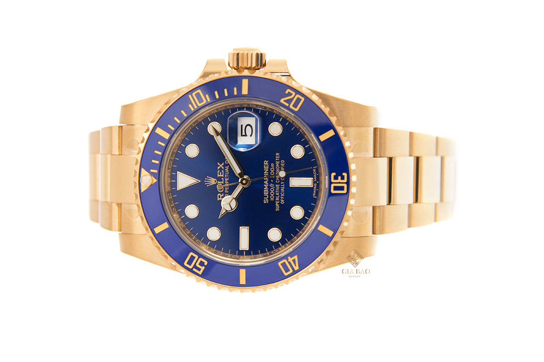 Rolex Submariner Date 116618LB vàng vàng mặt xanh, ảnh Gia Bảo