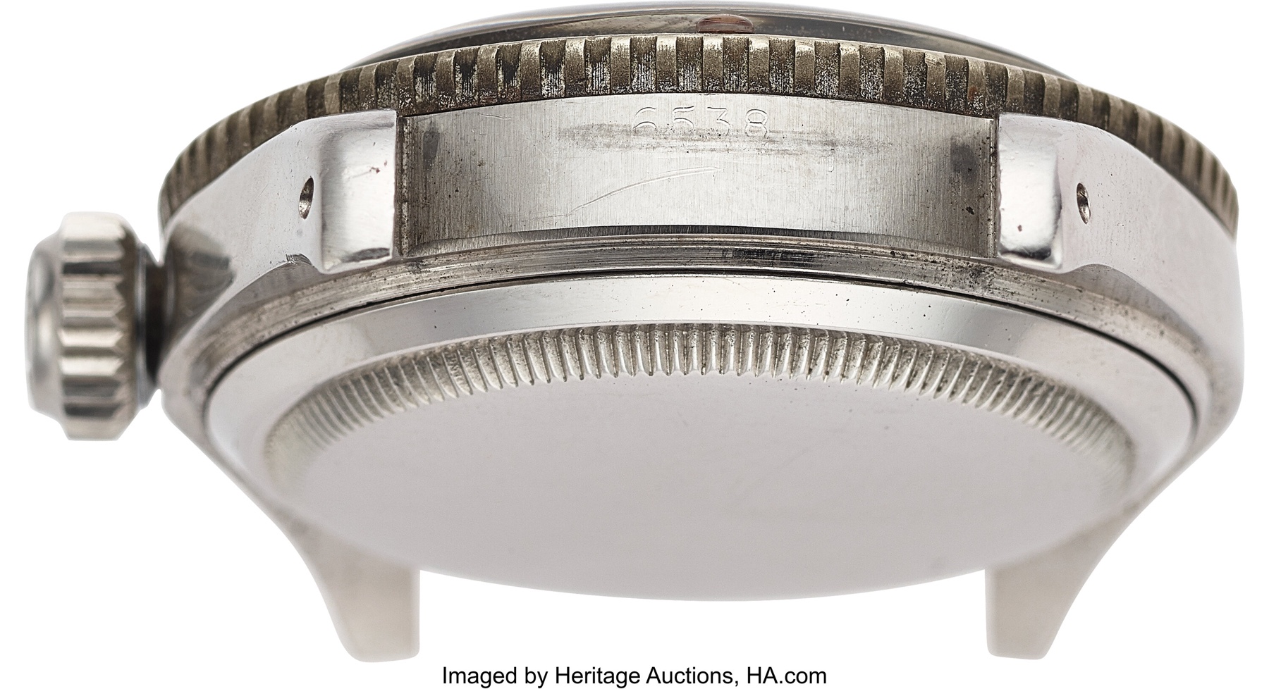 Số reference 6538 giữa càng của Rolex Submariner circa 1958