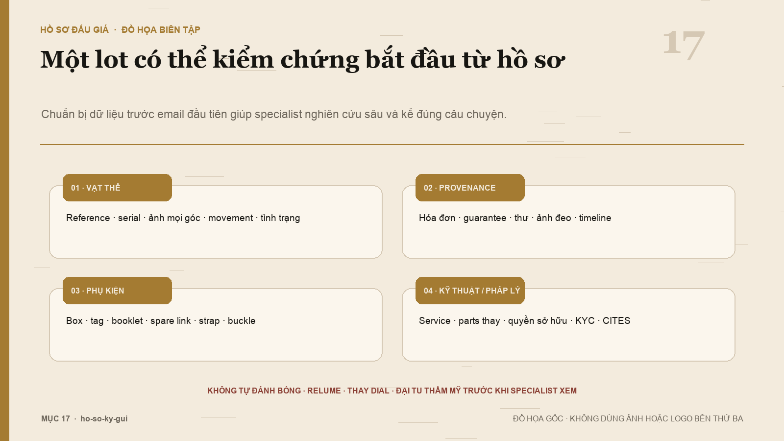 Checklist hồ sơ ký gửi Rolex cho nhà đấu giá